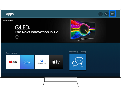 Selecione Configurações na tela Aplicativos